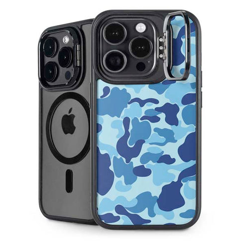Light Blue Street Camo iPhone 16 Pro Kickstand Case